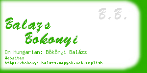 balazs bokonyi business card