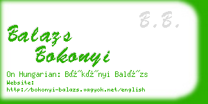 balazs bokonyi business card